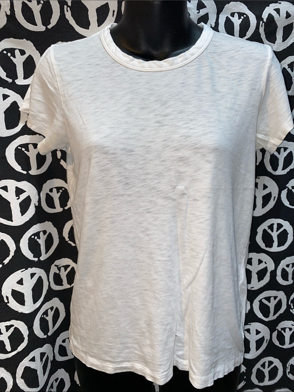 RAG & BONE XS WHITE SHORT SLV TEE REAR SEAM
